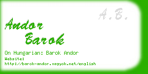 andor barok business card
